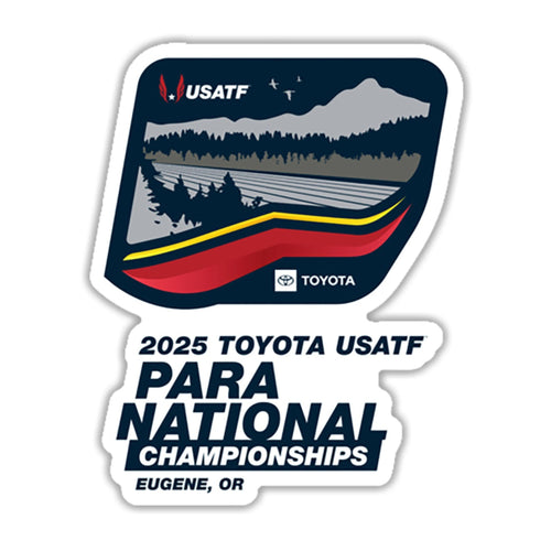 Sticker for 2025 Toyota USATF Para National Championships in Eugene, OR