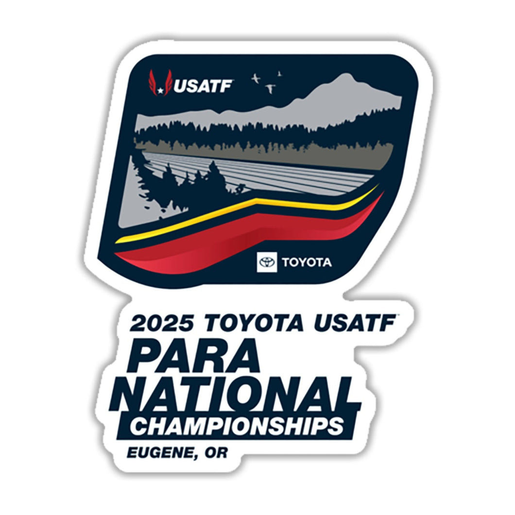 Sticker for 2025 Toyota USATF Para National Championships in Eugene, OR