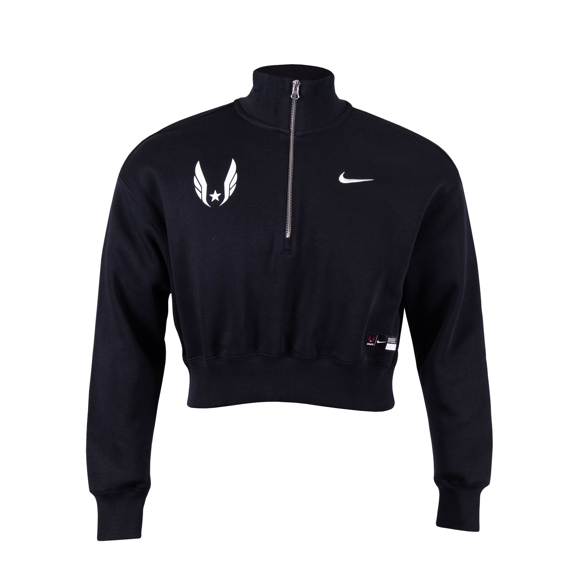 Nike USATF Women's Phoenix Fleece 1/2 Zip Cropped Sweatshirt
