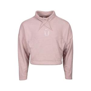 nike swoosh crop hoodie in pink