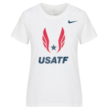 White t-shirt with USATF logo and Nike swoosh on a white background