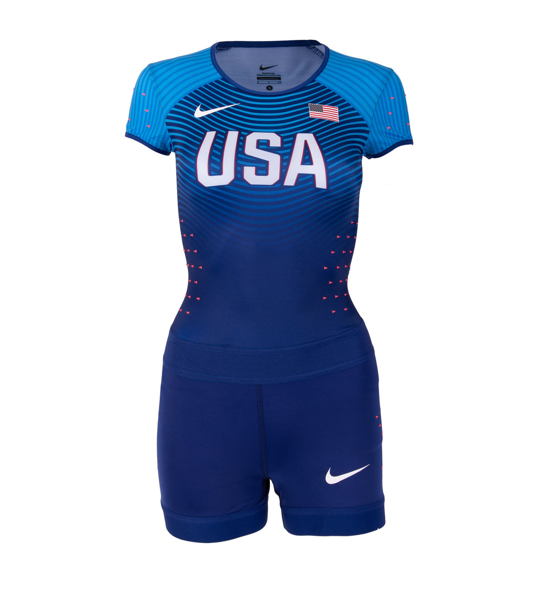 Nike USA Women's Official Rio Team Swift Short Sleeve Unitard