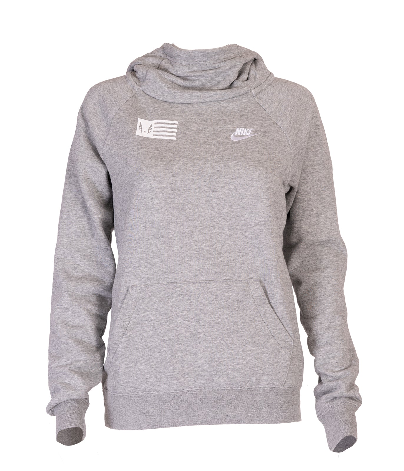 Nike grey cowl neck hoodie Clearance