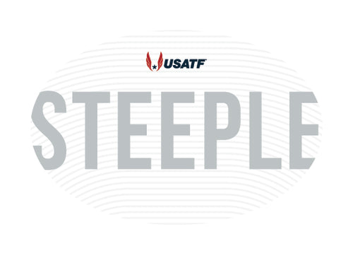USATF White Oval Sticker - Steeple
