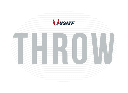 USATF White Oval Sticker - Throw