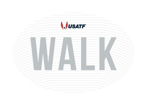 USATF White Oval Sticker - Walk
