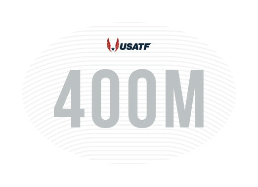 USATF White Oval Sticker - 400M