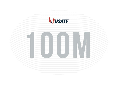 USATF White Oval Sticker - 100M