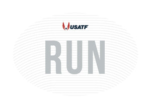 USATF White Oval Sticker - Run