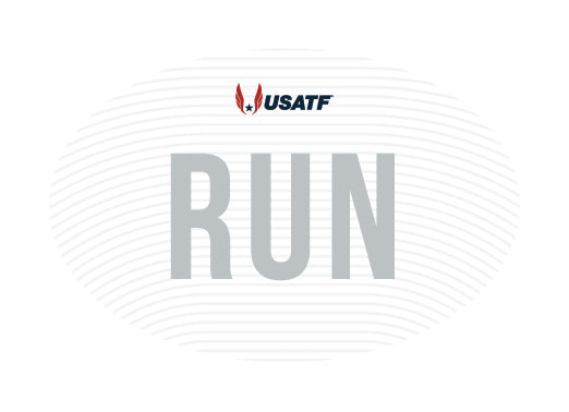 USATF White Oval Sticker - Run