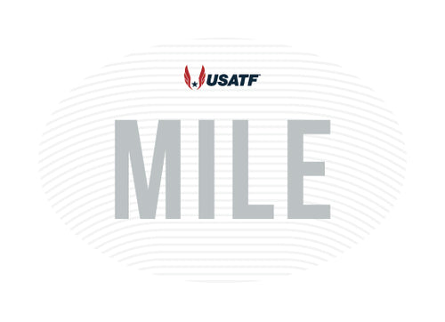 USATF White Oval Sticker - Mile