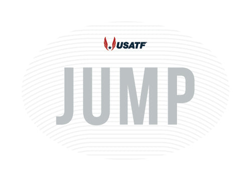 USATF White Oval Sticker - Jump