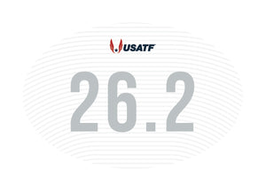 USATF White Oval Sticker - 26.2