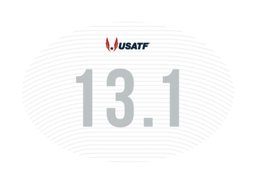 USATF White Oval Sticker - 13.1