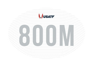 USATF White Oval Sticker - 800M