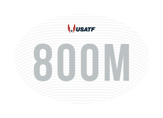 USATF White Oval Sticker - 800M
