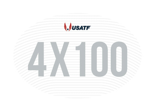 USATF White Oval Sticker - 4x100
