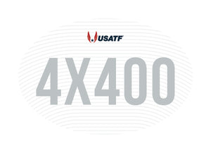USATF White Oval Sticker - 4x400