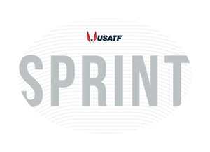 USATF White Oval Sticker - Sprint