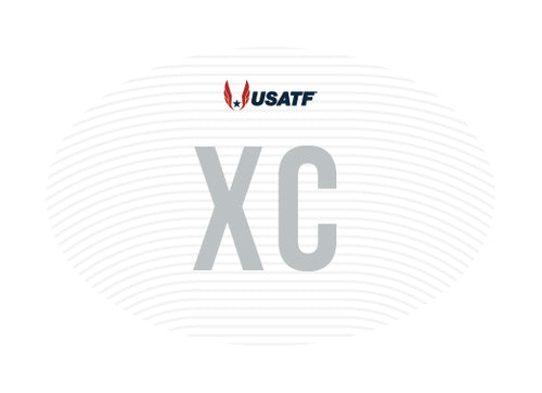 USATF White Oval Sticker - XC