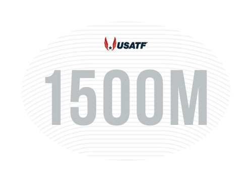 USATF White Oval Sticker - 1500M