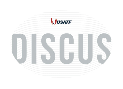 USATF White Oval Sticker - Discus