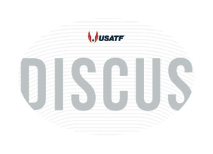 USATF White Oval Sticker - Discus