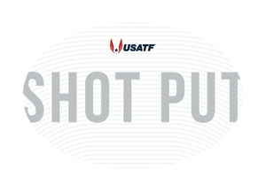 USATF White Oval Sticker - Shot Put