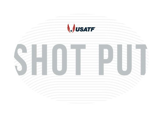 USATF White Oval Sticker - Shot Put