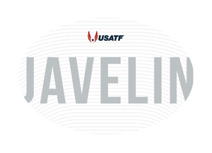 USATF White Oval Sticker - Javelin