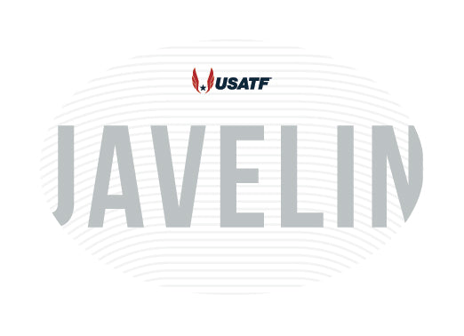 USATF White Oval Sticker - Javelin