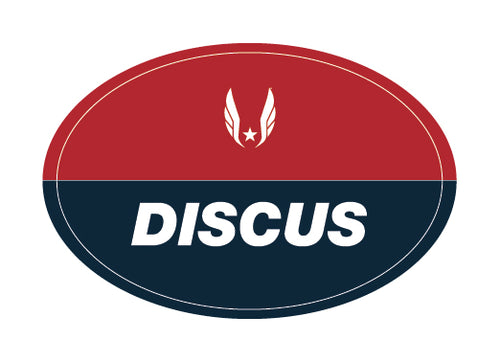 USATF Red Oval Sticker - Discus